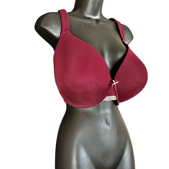 Cacique Lightly Lined Full Coverage Burgundy Bra Women's Size 44DDD - Picture 6 of 14